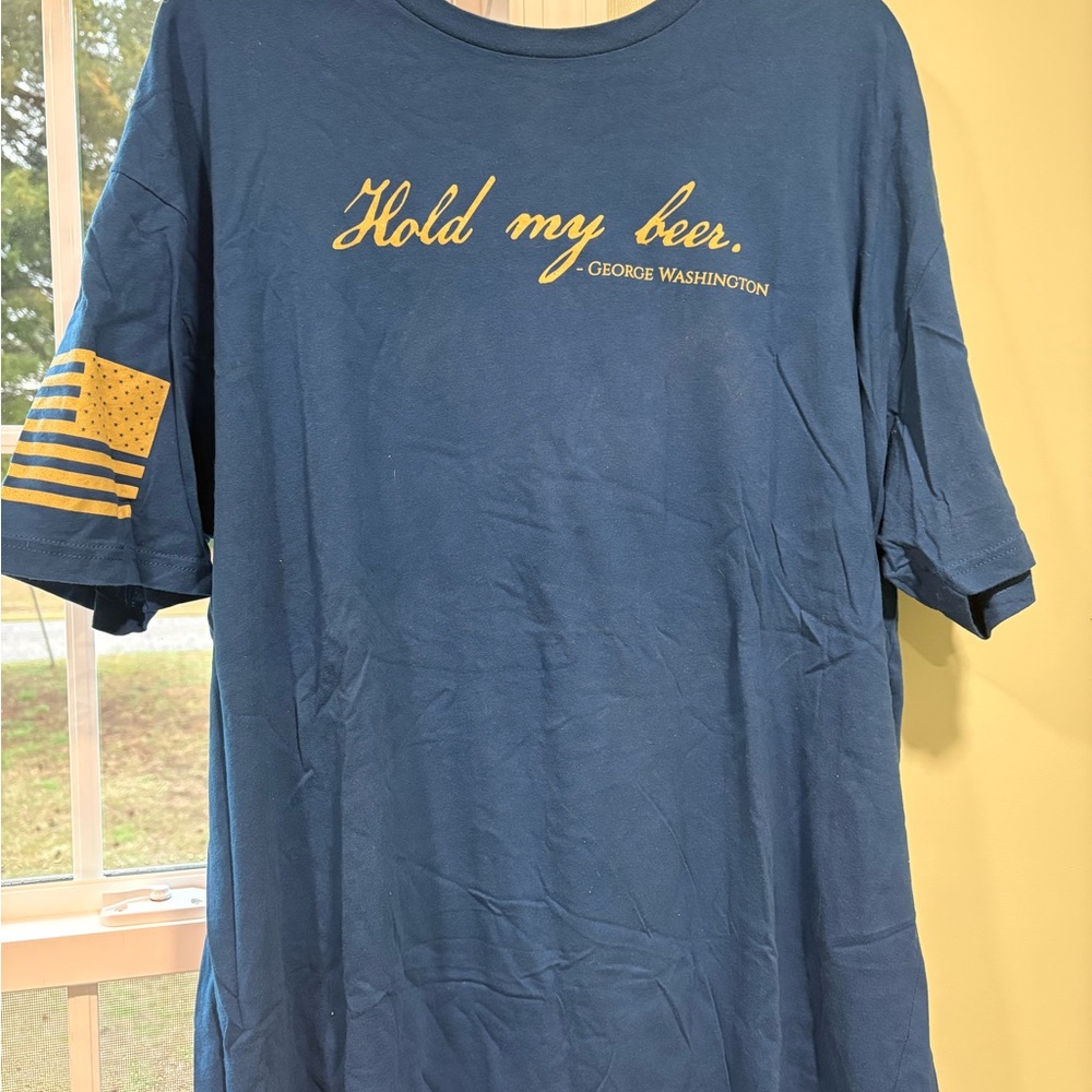 Grunt Style Blue T-Shirt with White Print